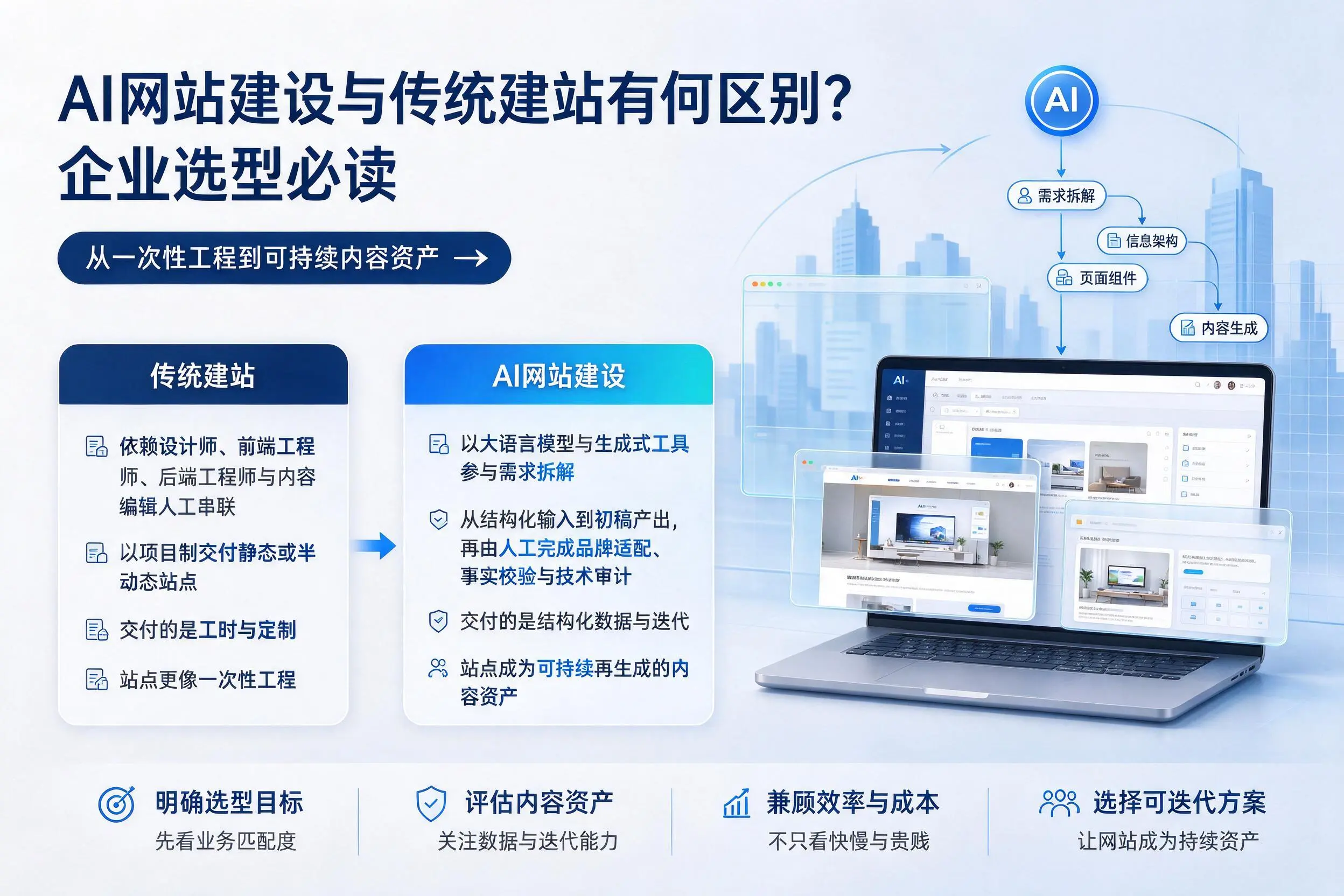 AI网站建设与传统建站有何区别?黔西南企业选型必读
