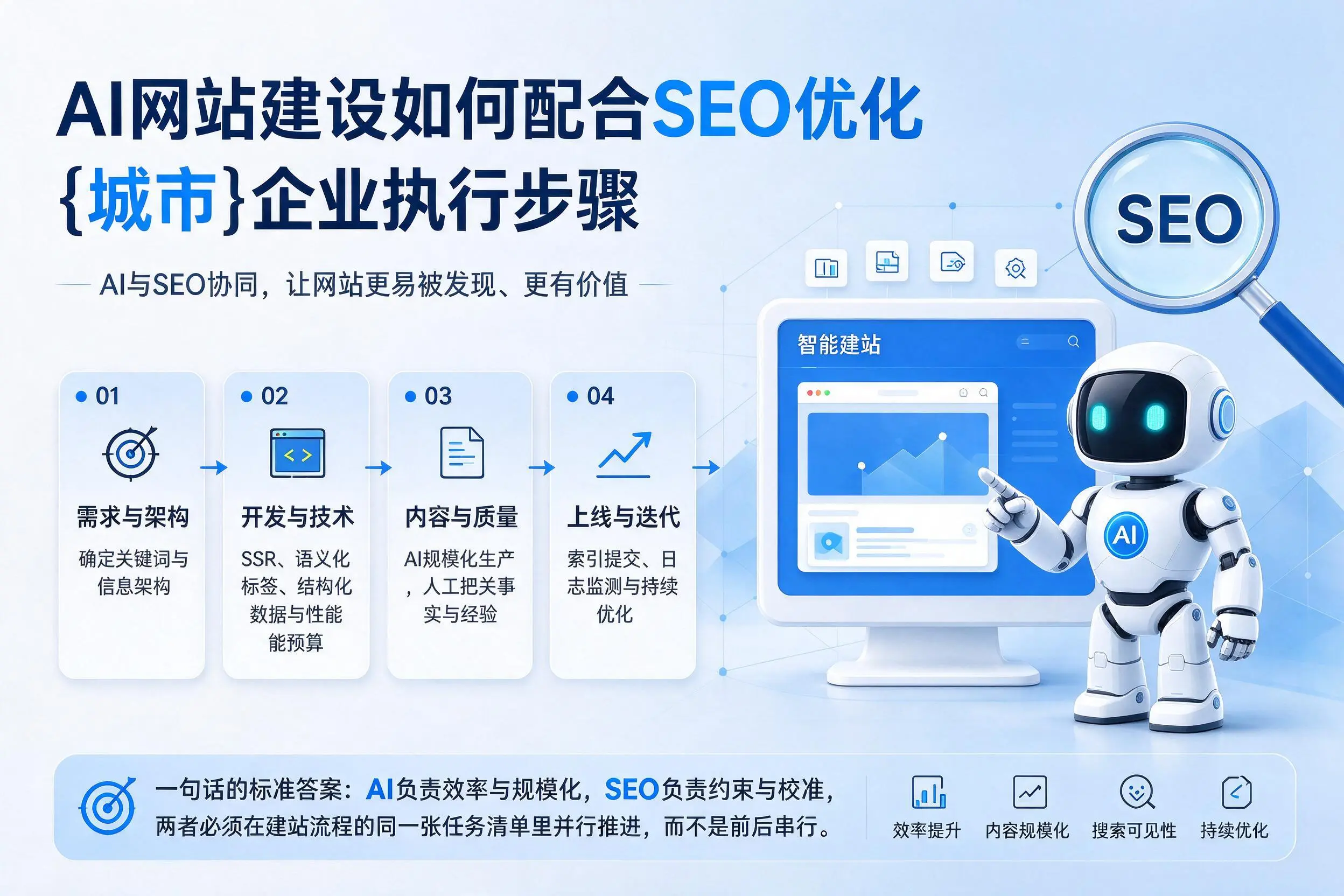 AI网站建设如何配合SEO优化,黔西南企业执行步骤
