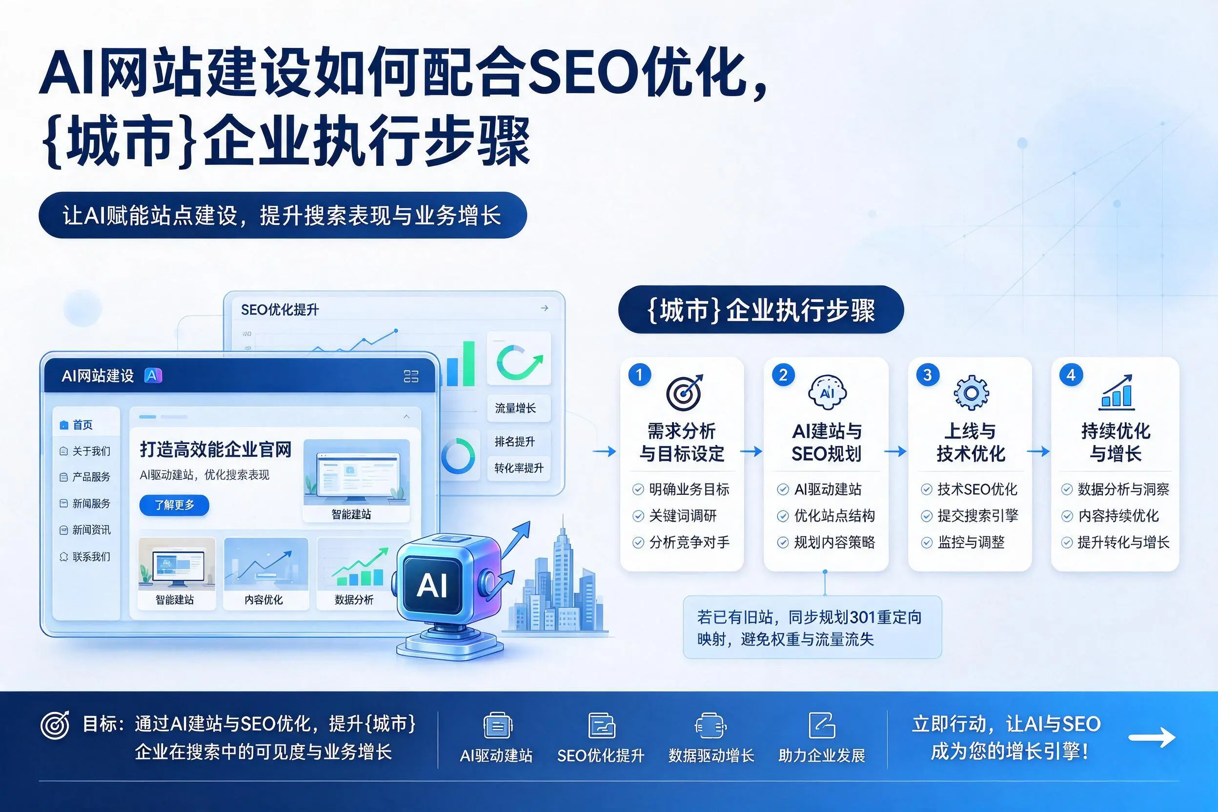 AI网站建设如何配合SEO优化,黔西南企业执行步骤