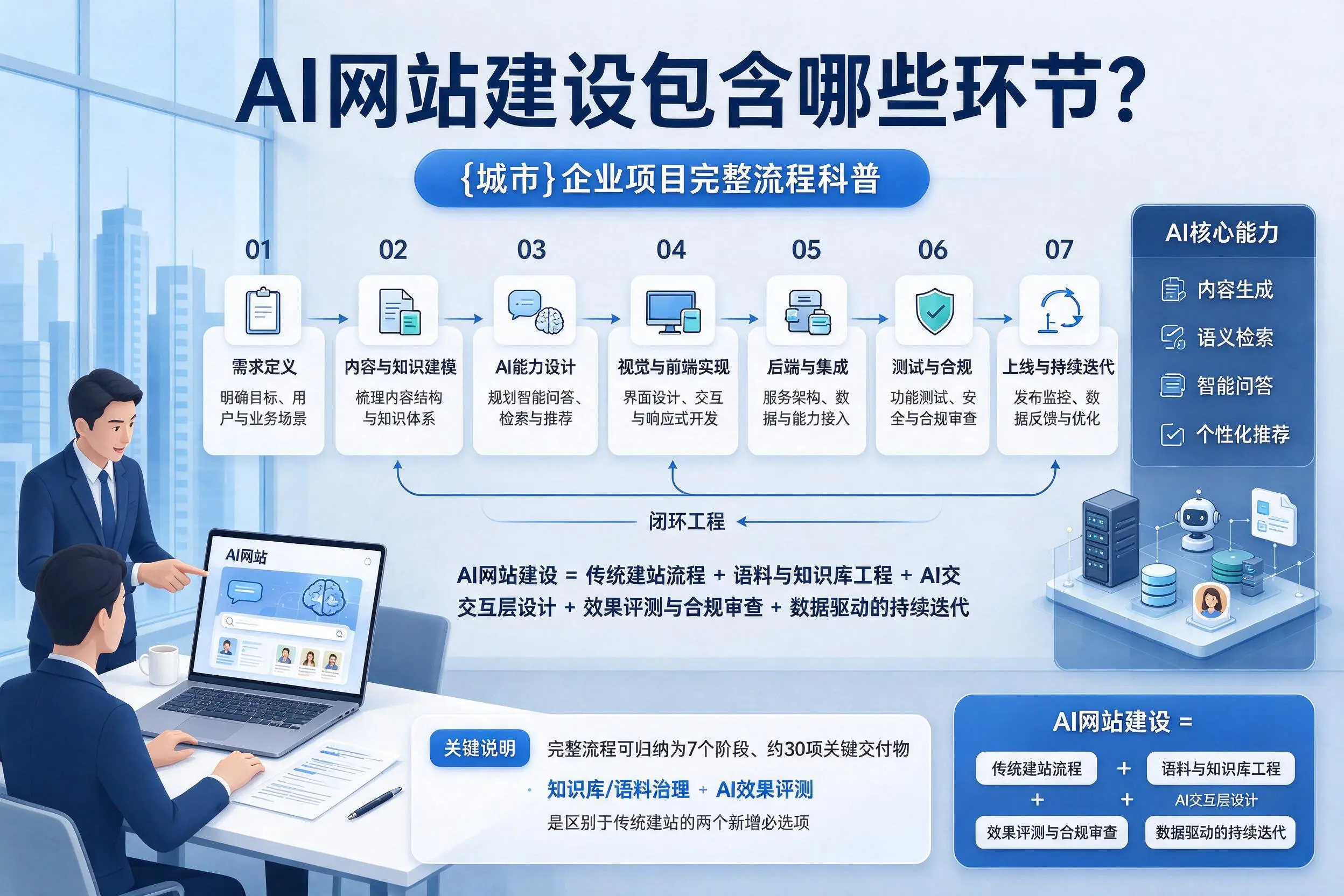 AI网站建设包含哪些环节？黔西南企业项目完整流程科普