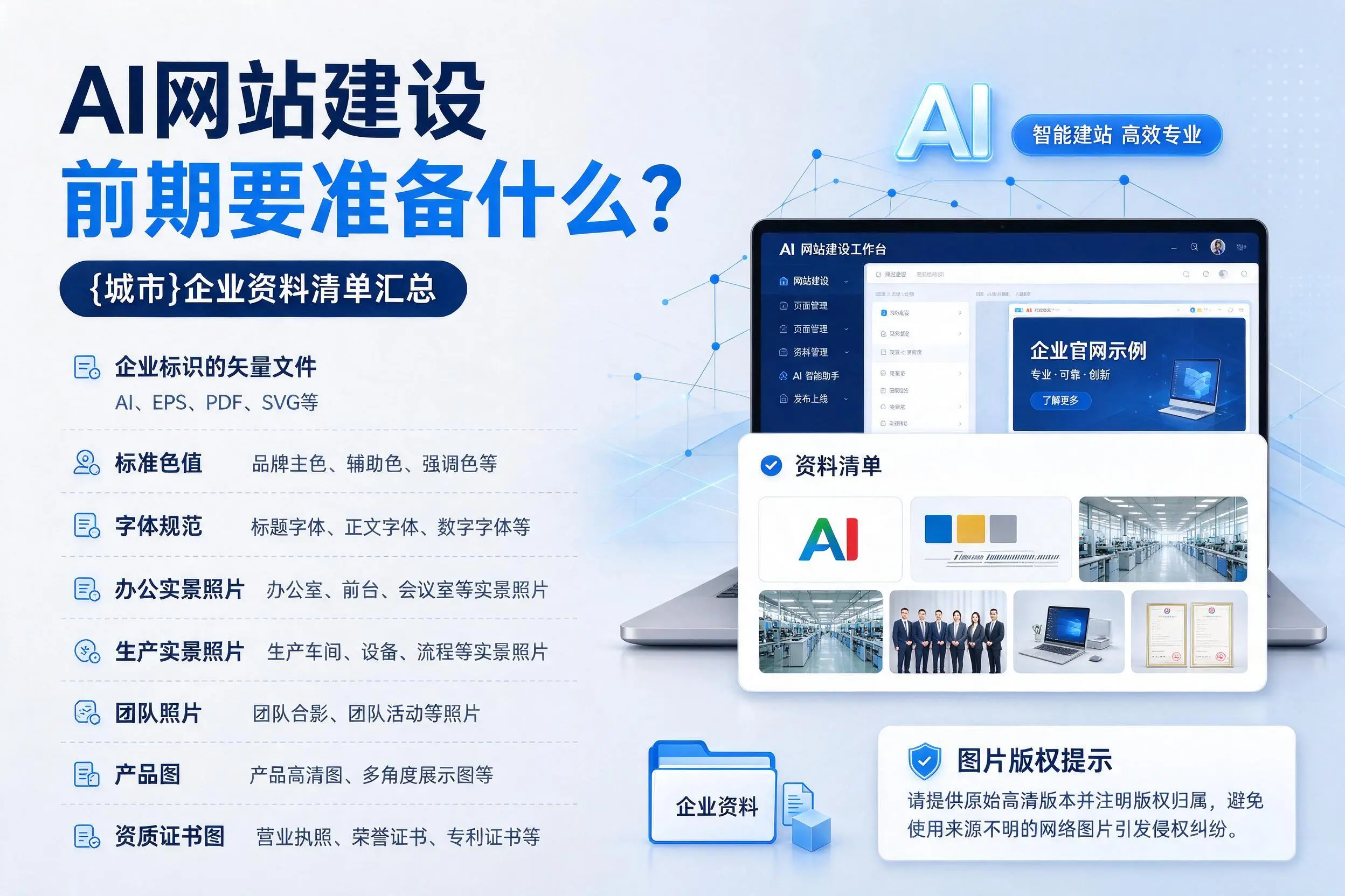 AI网站建设前期要准备什么?黔西南企业资料清单汇总