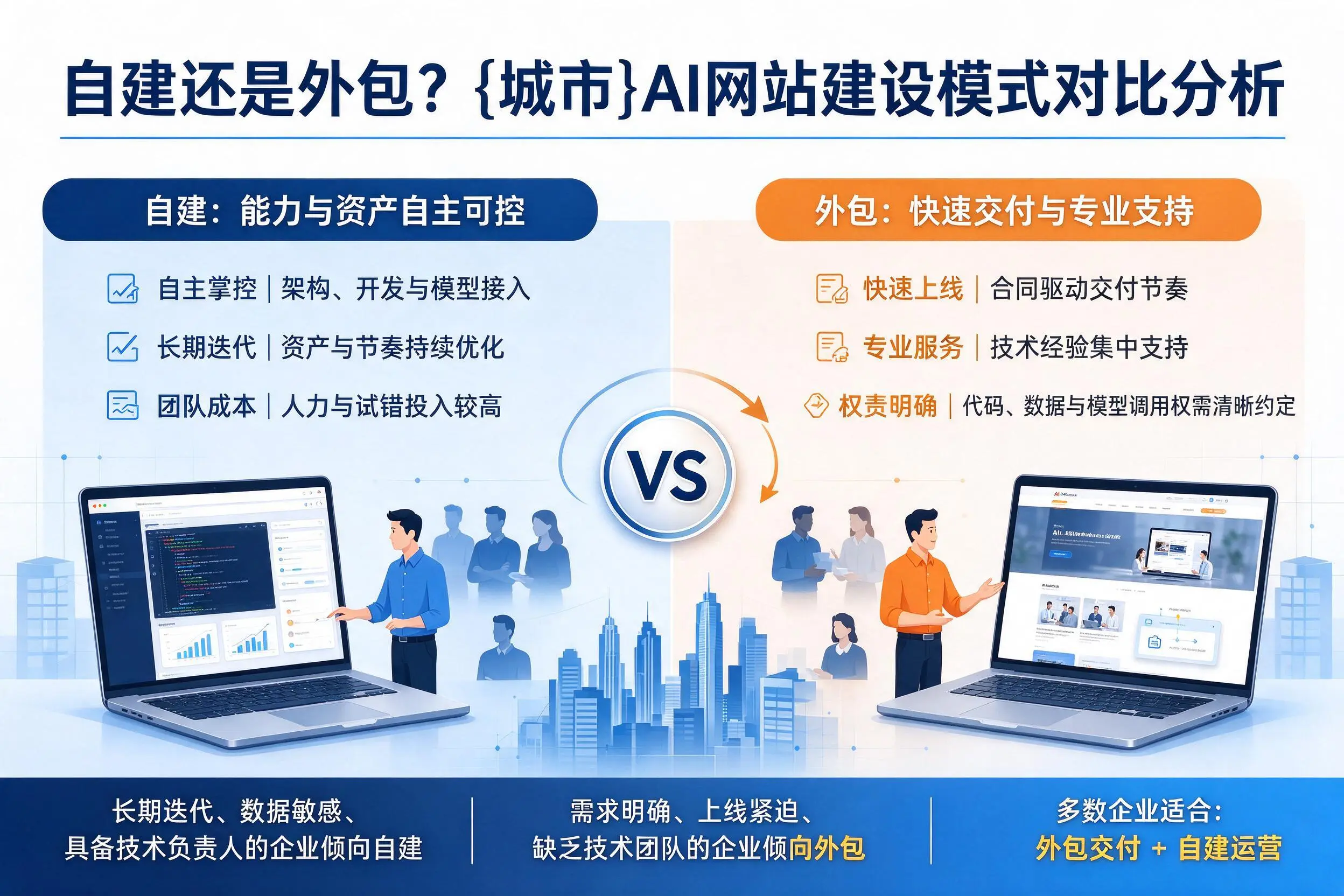 自建还是外包?黔西南AI网站建设模式对比分析