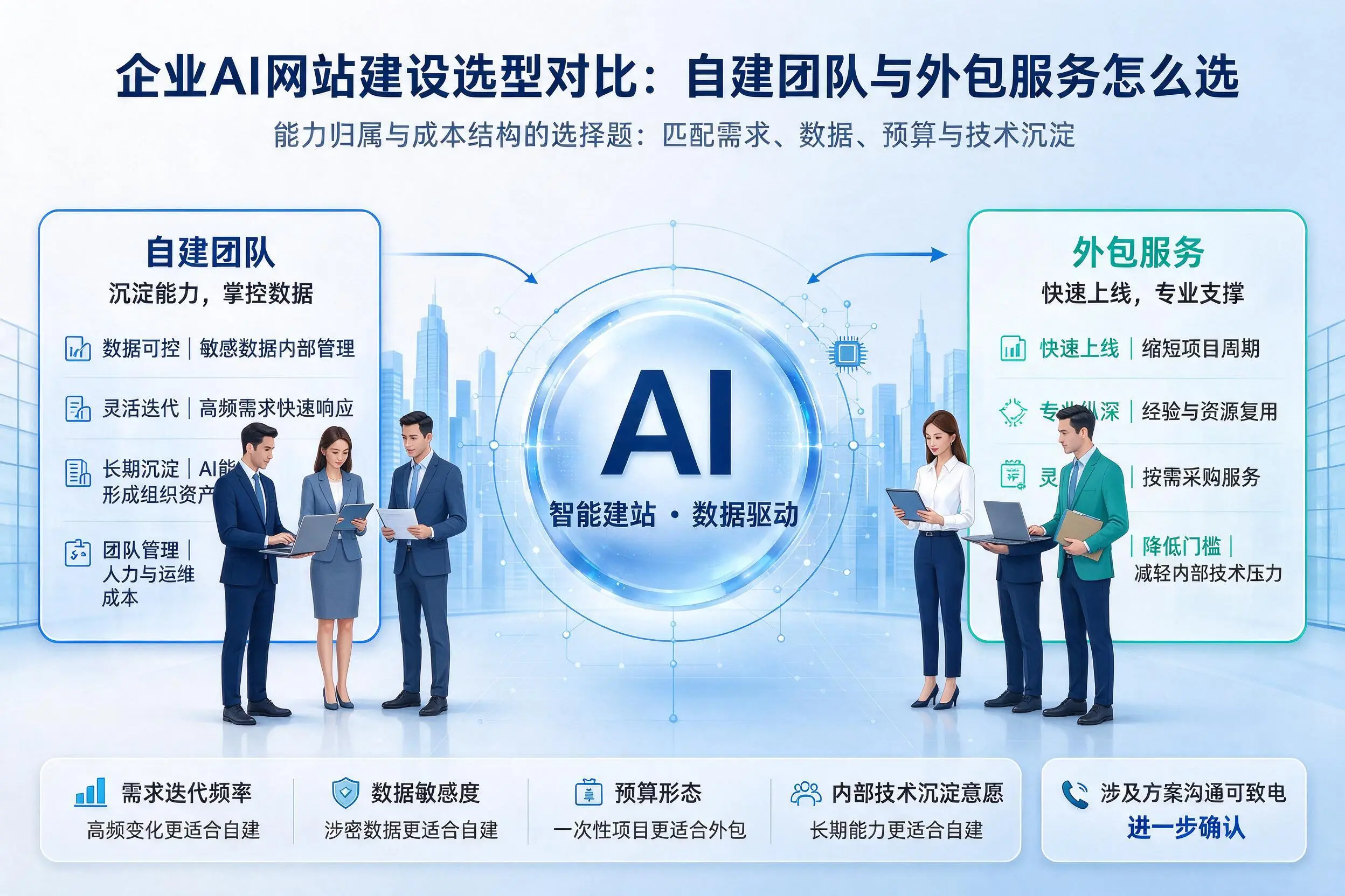 黔西南企业AI网站建设选型对比：自建团队与外包服务怎么选